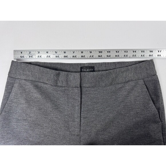 Talbots Refined Ponte Straight Leg Pants Womens Medium Gray Stretch Knit Ankle - Picture 9 of 13